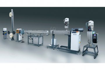Extrusion line for the production of filament (strings) for 3D printing